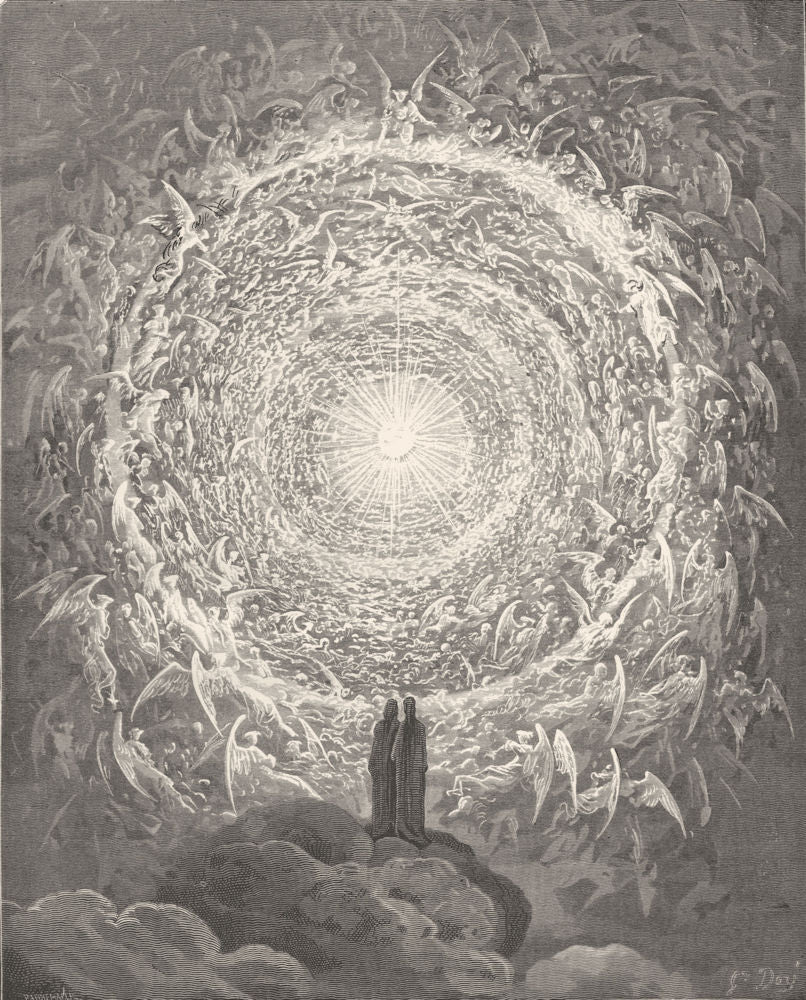 DANTE.Fashion,snow White rose,lay then my saintly multitude,blood Christ 1893